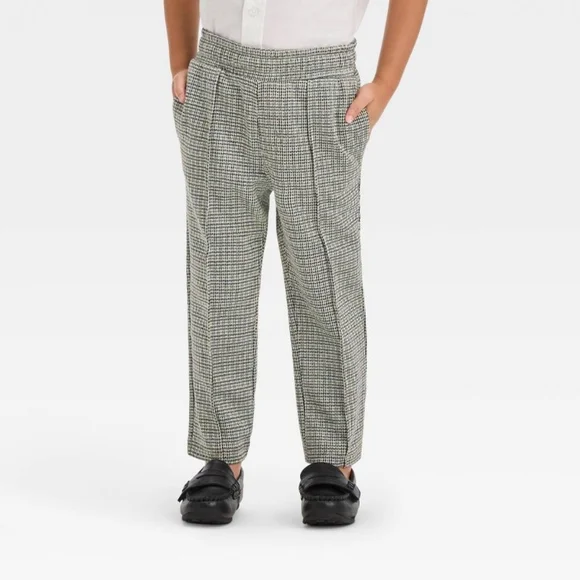 Bundle of 2 Size 7 & 12M Boys Pull On Pintuck Stretchy Pants Plaid - Cat & Jack - Picture 2 of 16